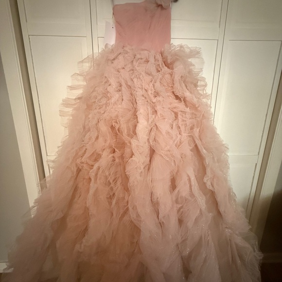 NWT | Mac Duggal 20592 Light Pink Glitter Tulle Gown Size 2 - Picture 7 of 16